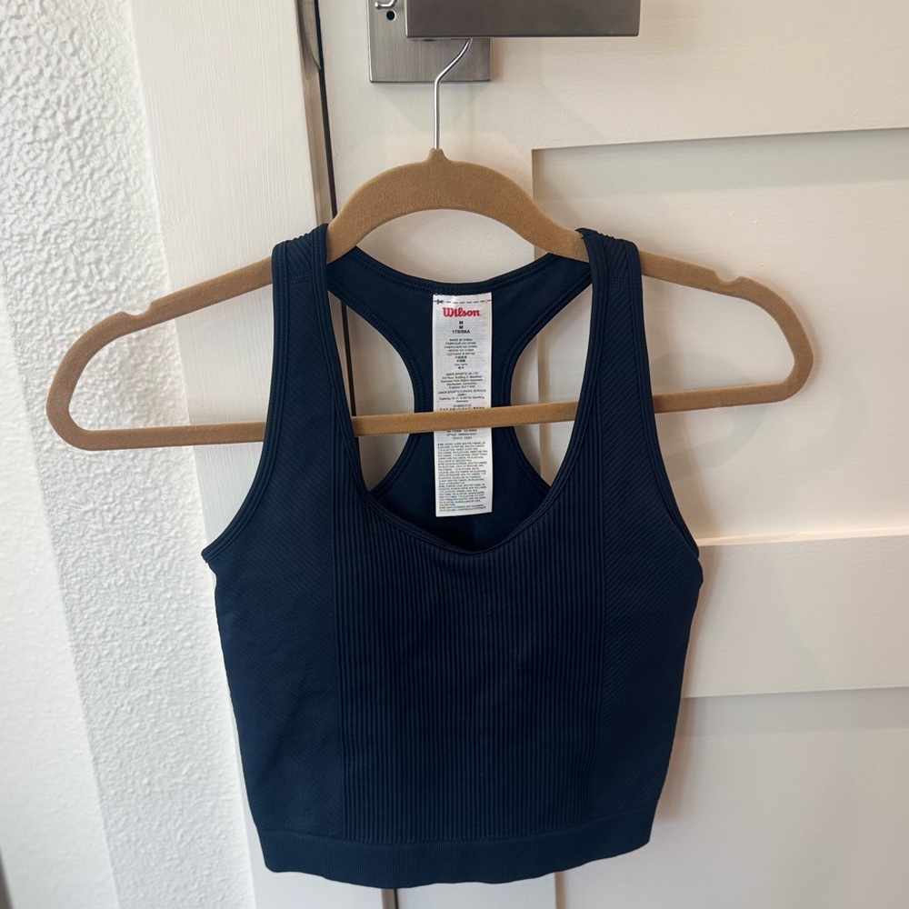 Like New! Wilson Navy Blue Ribbed Tank Top (Medium)